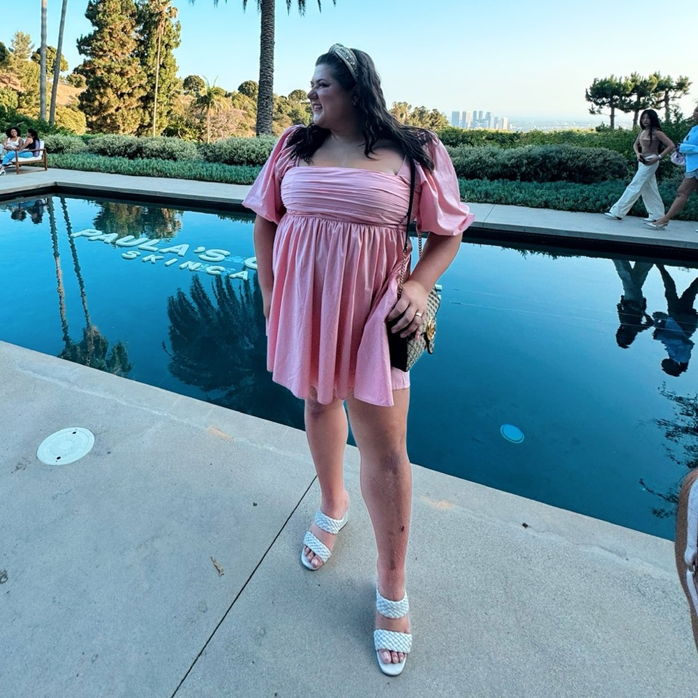 Pink Puff Sleeve Dress